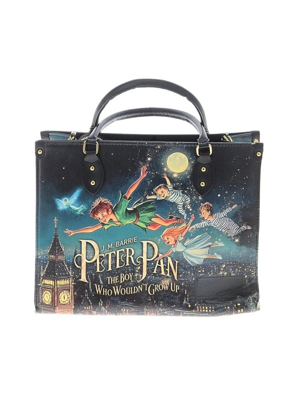 Peter Pan Neverland Sky Vegan Leather Tote Handbag